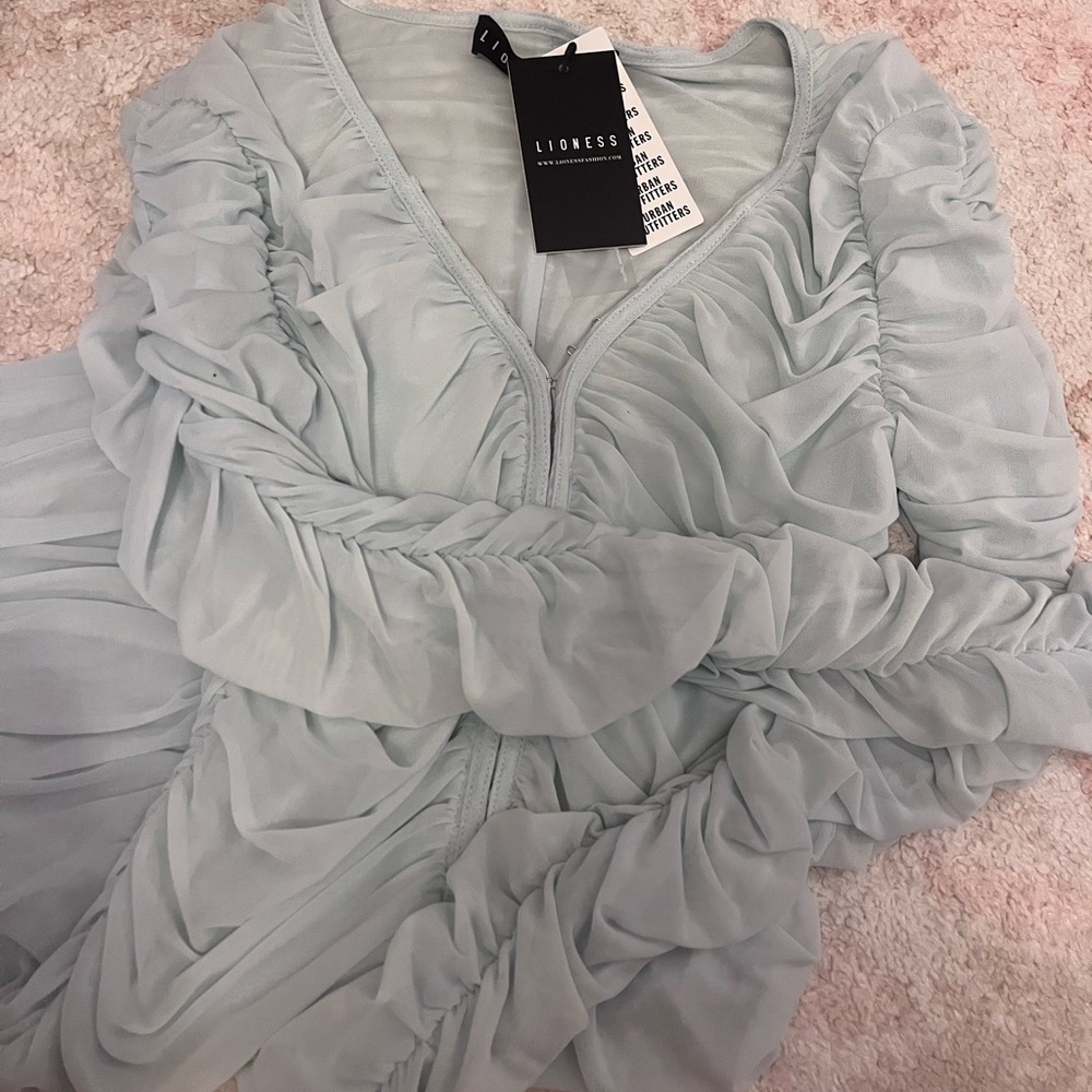 Lioness Soft Blue Ruched Dress